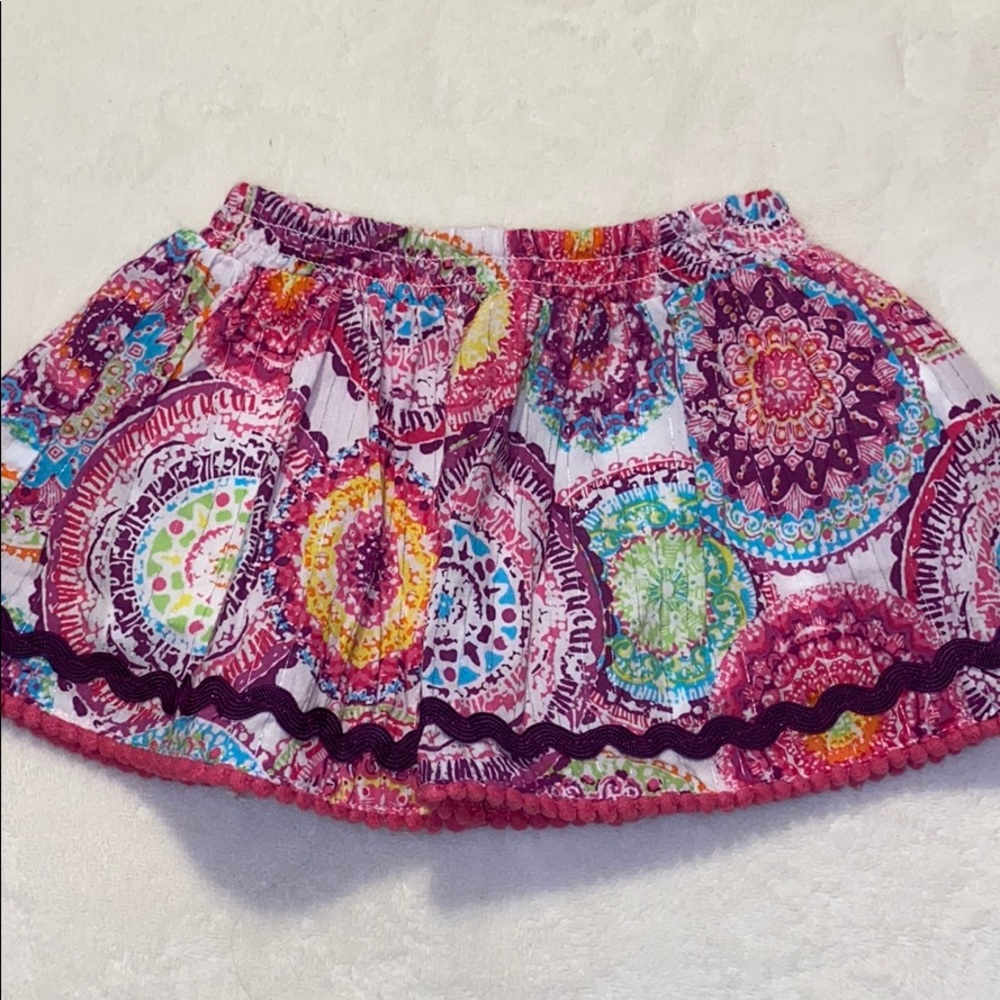 Colorful pattern skirt with shorts underneath